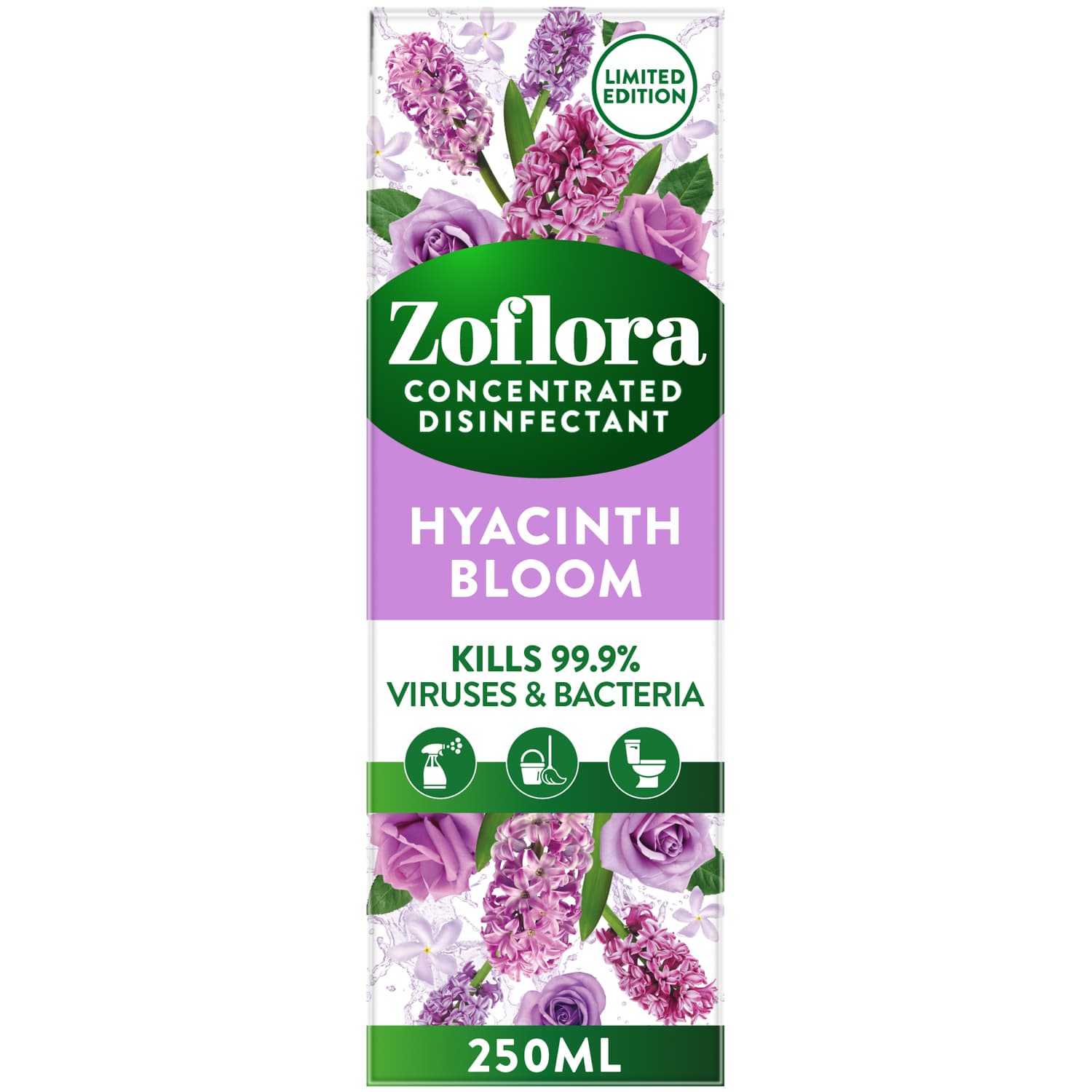 Zoflora Hyacinth Bloom 250ml, Concentrated 3in1 Disinfectant